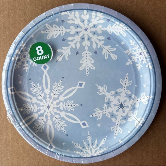 Other - 6 Pack 8 Count Blue Snowflake Paper Plates 9" (48 Total)